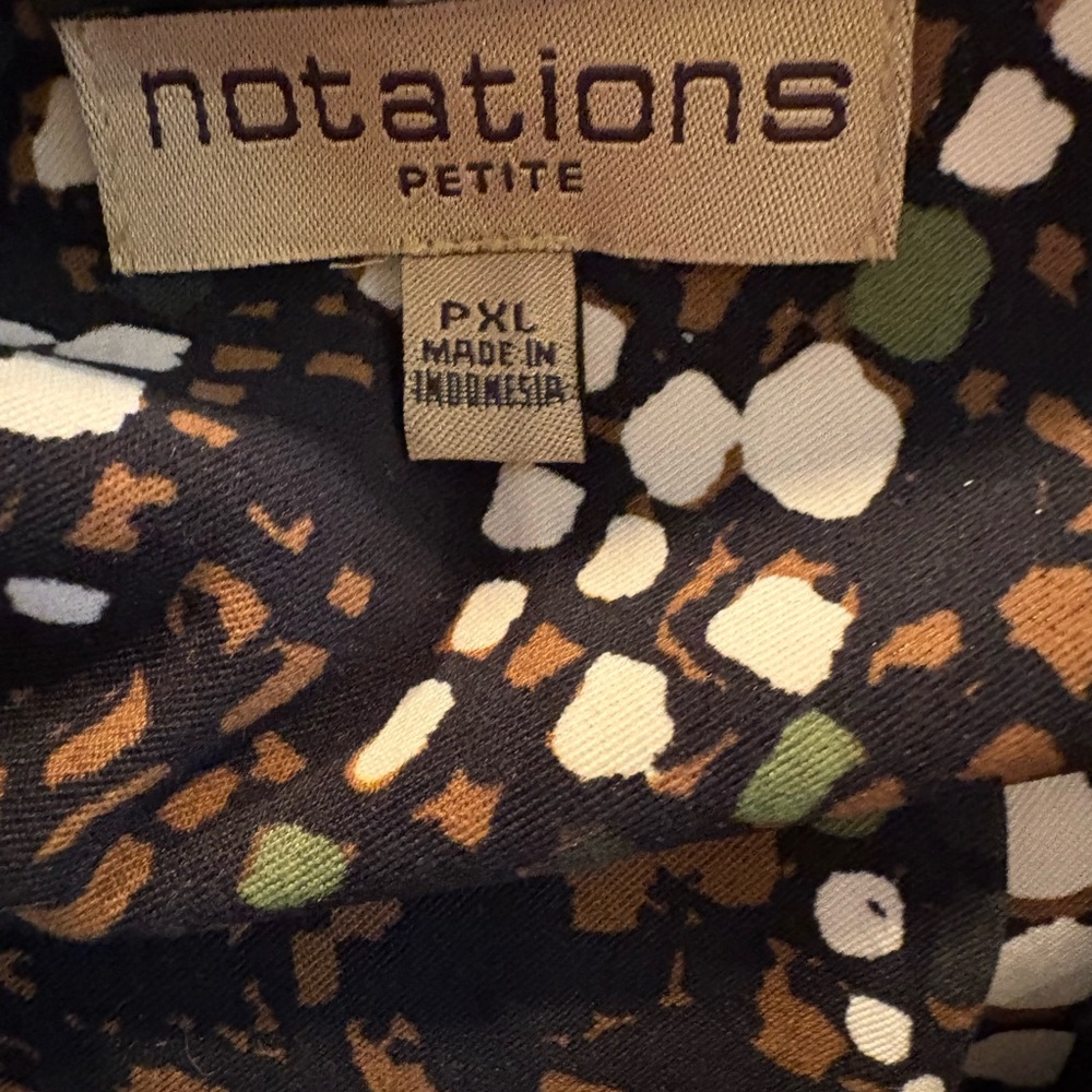 Notations Black And Brown Patterned Blouse - image 3
